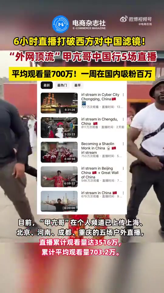 金年会金字招牌诚信至上甲亢哥中国行5场直播平均观看量700万 抖音账号一周吸粉300万